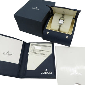 新品同様 コルム トラピーズ 101.414.20 クオーツ 腕時計 SS ピンクシェル 0148【中古】CORUM レディース