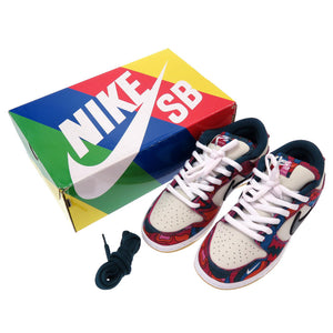 未使用 ナイキ SB パラ × ダンク ロープロ DANK LOW PRO QS DH7695-600 レザー ホワイト ブルー レッド スニーカー 靴 0150 【中古】 PIET PARRA × NIKE DANK LOW PRO QS