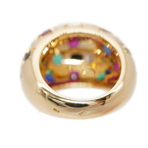 新品同様 カルティエ スターバースト ドーム リング 750YG/ダイヤモンド/ルビー/エメラルド/サファイア ＃51 K18ゴールド 指輪 0159【中古】CARTIER