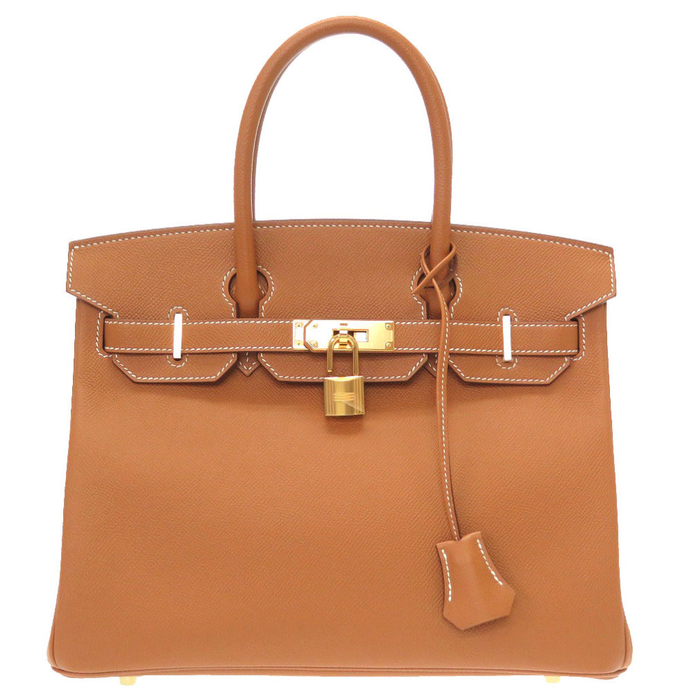 未使用 エルメス バーキン30 ヴォーエプソン ゴールド D刻印(2019年製) ハンドバッグ バッグ 茶 0012 【中古】 HERMES