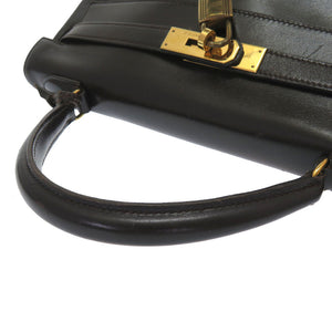 エルメス ケリー32 内縫い ボックスカーフ ブラウン ゴールド金具 〇T刻印 ハンドバッグ バッグ 茶 0032 【中古】 HERMES