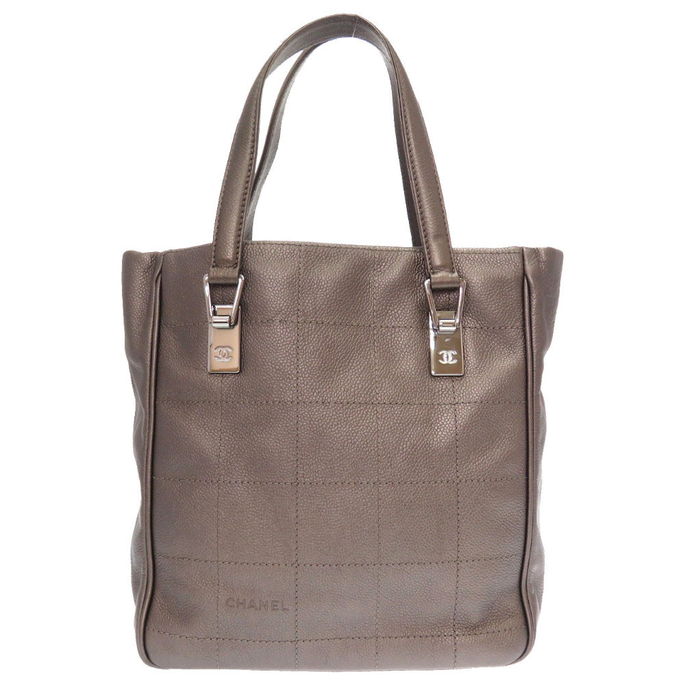 美品 シャネル チョコバー キャビアスキン ブロンズ シルバー金具 9番台 ココマーク ハンドバッグ バッグ 0048 【中古】 CHANEL