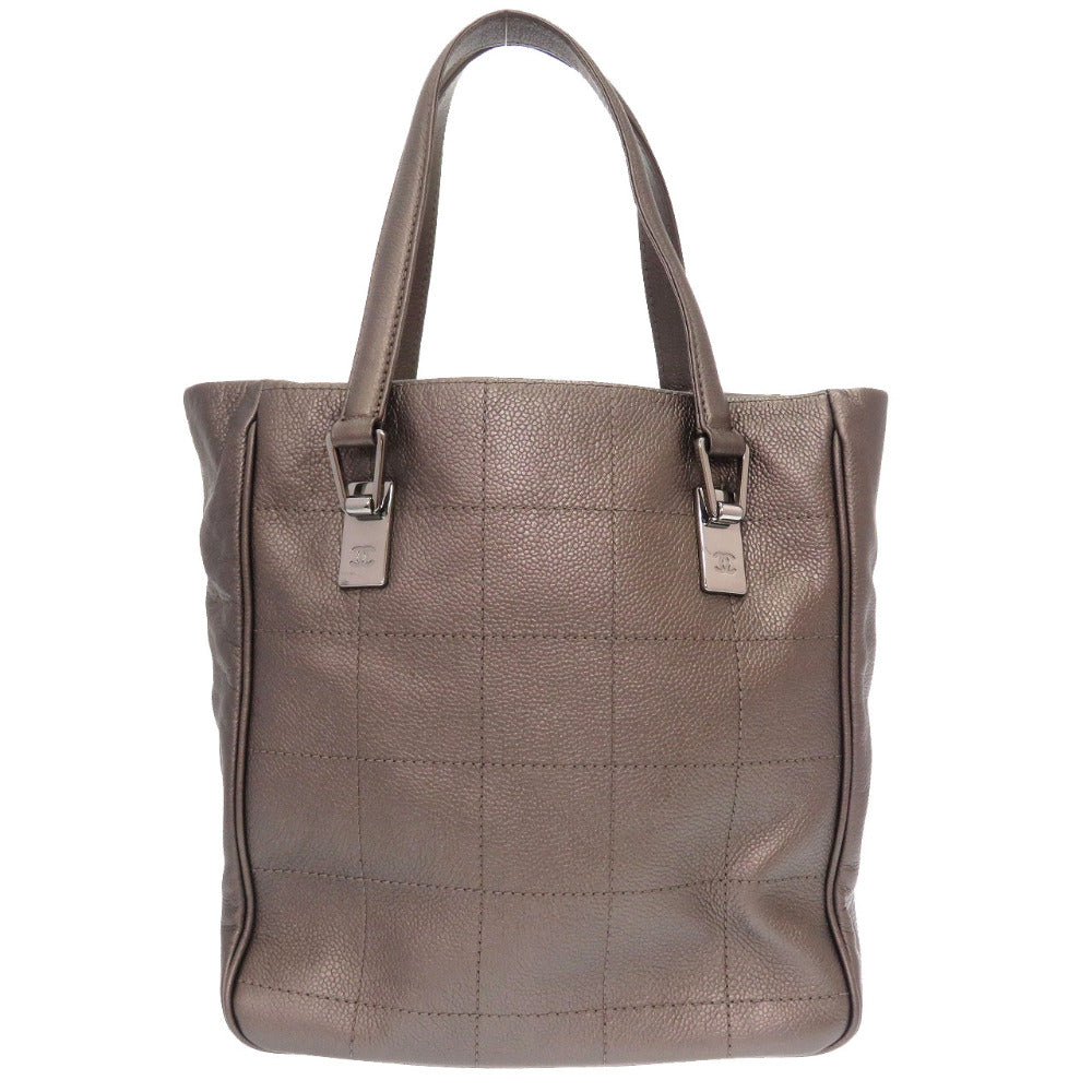 美品 シャネル チョコバー キャビアスキン ブロンズ シルバー金具 9番台 ココマーク ハンドバッグ バッグ 0048 【中古】 CHANEL