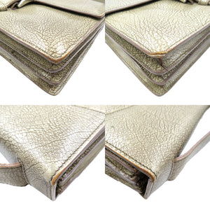 プラダ レザー グレー シルバー金具 ショルダーバッグ レディース0052【中古】PRADA