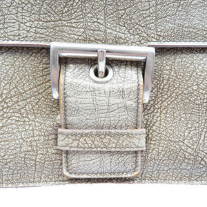 プラダ レザー グレー シルバー金具 ショルダーバッグ レディース0052【中古】PRADA