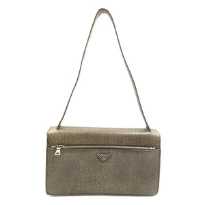 プラダ レザー グレー シルバー金具 ショルダーバッグ レディース0052【中古】PRADA