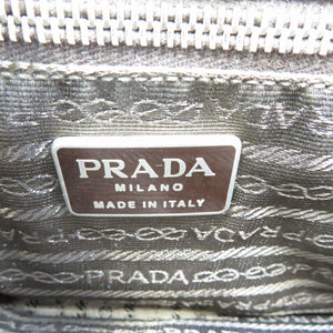 プラダ レザー グレー シルバー金具 ショルダーバッグ レディース0052【中古】PRADA