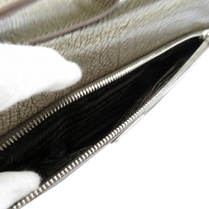 プラダ レザー グレー シルバー金具 ショルダーバッグ レディース0052【中古】PRADA