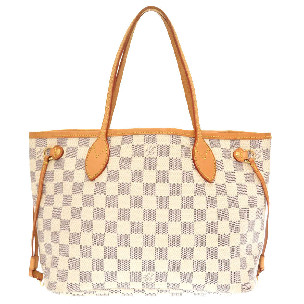 ルイ ヴィトン ダミエ アズール ネヴァーフルPM N51110 トートバッグ バッグ 白 LV 0068 【中古】 LOUIS VUITTON