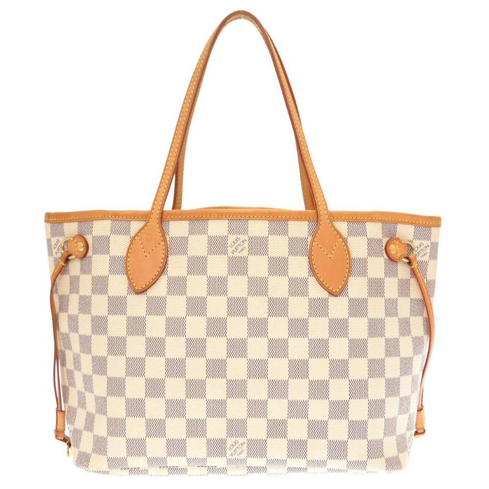 ルイ ヴィトン ダミエ アズール ネヴァーフルPM N51110 トートバッグ バッグ 白 LV 0068 【中古】 LOUIS VUITTON
