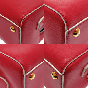 新品同様 ディースクエアード 2way レザー レッド 赤 ハンドバッグ 0098【中古】DSQUARED2