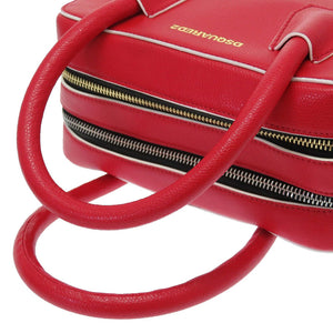 新品同様 ディースクエアード 2way レザー レッド 赤 ハンドバッグ 0098【中古】DSQUARED2
