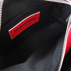 新品同様 ディースクエアード 2way レザー レッド 赤 ハンドバッグ 0098【中古】DSQUARED2