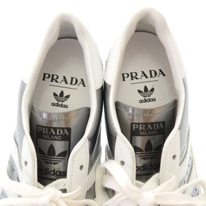 未使用 プラダ × アディダス スーパースター JPサイズ26.5cm USサイズ8 1/2 シルバー パテントレザー スニーカー 靴 0110 【中古】 PRADA × adidas