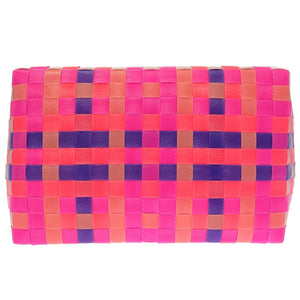 新品同様 マル二 フラワーカフェ マルチカラー ポリプロピレン ピンク ホワイト 白 ピクニックバッグ バスケットバッグ カゴ 0112【中古】MARNI