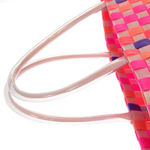 新品同様 マル二 フラワーカフェ マルチカラー ポリプロピレン ピンク ホワイト 白 ピクニックバッグ バスケットバッグ カゴ 0112【中古】MARNI