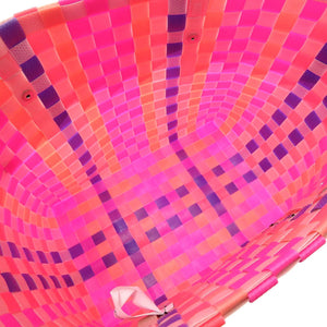 新品同様 マル二 フラワーカフェ マルチカラー ポリプロピレン ピンク ホワイト 白 ピクニックバッグ バスケットバッグ カゴ 0112【中古】MARNI