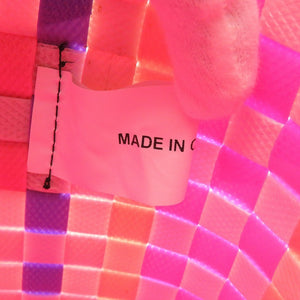 新品同様 マル二 フラワーカフェ マルチカラー ポリプロピレン ピンク ホワイト 白 ピクニックバッグ バスケットバッグ カゴ 0112【中古】MARNI