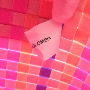 新品同様 マル二 フラワーカフェ マルチカラー ポリプロピレン ピンク ホワイト 白 ピクニックバッグ バスケットバッグ カゴ 0112【中古】MARNI