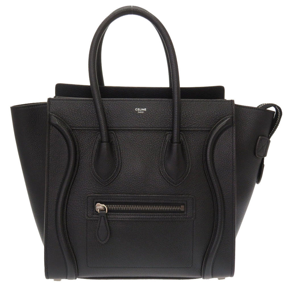 美品 セリーヌ ラゲージ マイクロショッパー ブラック レザー 19年製 ハンドバッグ バッグ 黒 0114 【中古】 CELINE