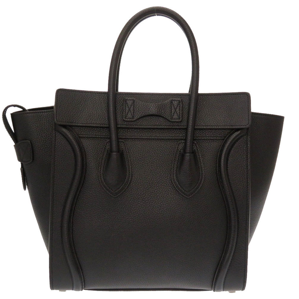 美品 セリーヌ ラゲージ マイクロショッパー ブラック レザー 19年製 ハンドバッグ バッグ 黒 0114 【中古】 CELINE
