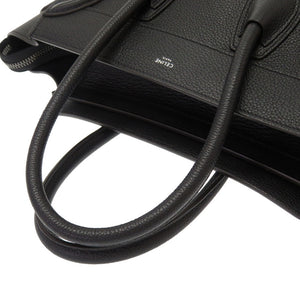 美品 セリーヌ ラゲージ マイクロショッパー ブラック レザー 19年製 ハンドバッグ バッグ 黒 0114 【中古】 CELINE
