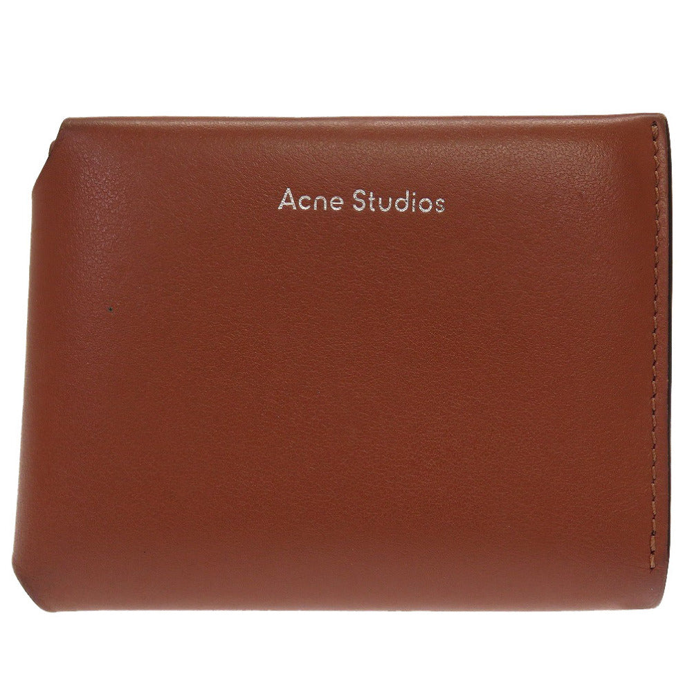 アクネ ストゥディオズ コンパクトウォレット レザー ブラウン 茶 3つ折り財布 財布 0124【中古】Acne Studios