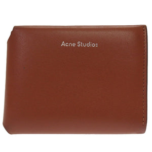 アクネ ストゥディオズ コンパクトウォレット レザー ブラウン 茶 3つ折り財布 財布 0124【中古】Acne Studios