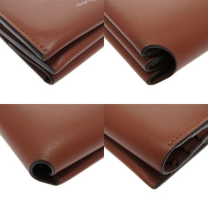 アクネ ストゥディオズ コンパクトウォレット レザー ブラウン 茶 3つ折り財布 財布 0124【中古】Acne Studios