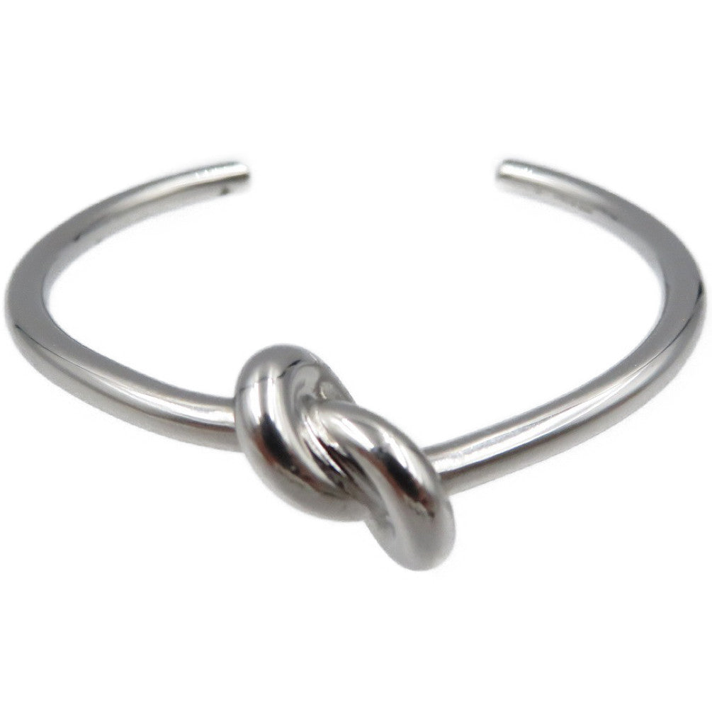 美品 セリーヌ ノット エクストラシン メタル シルバー バングル 0144【中古】CELINE