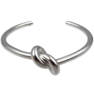 美品 セリーヌ ノット エクストラシン メタル シルバー バングル 0144【中古】CELINE