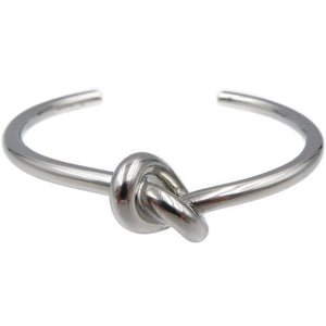 美品 セリーヌ ノット エクストラシン メタル シルバー バングル 0144【中古】CELINE