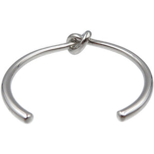 美品 セリーヌ ノット エクストラシン メタル シルバー バングル 0144【中古】CELINE