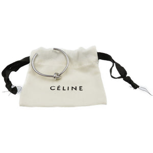 美品 セリーヌ ノット エクストラシン メタル シルバー バングル 0144【中古】CELINE