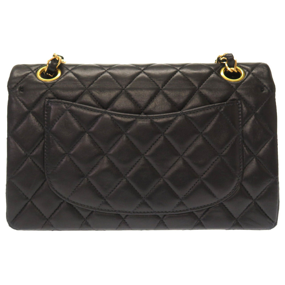 美品 シャネル マトラッセ 23 ダブルフラップ ラムスキン ブラック 6番台 ゴールドチェーン ショルダーバッグ バッグ 黒 0008 【中古】 CHANEL