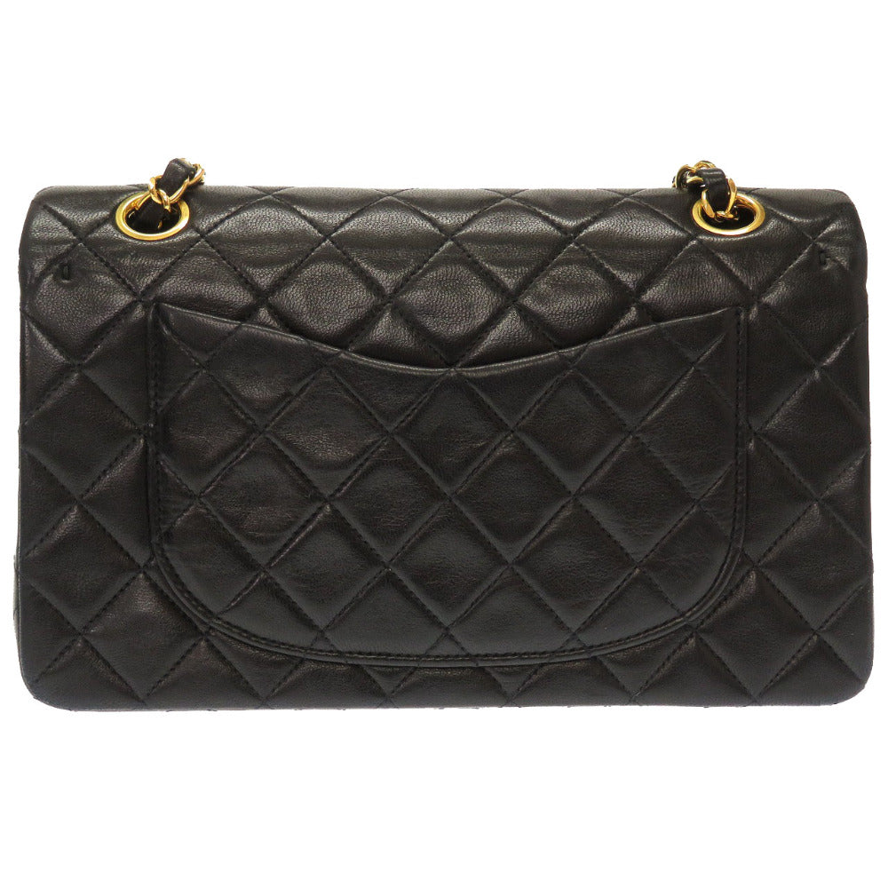 美品 シャネル マトラッセ 23 ダブルフラップ ラムスキン ブラック 2番台 ゴールドチェーン ショルダーバッグ バッグ 黒 0009 【中古】 CHANEL