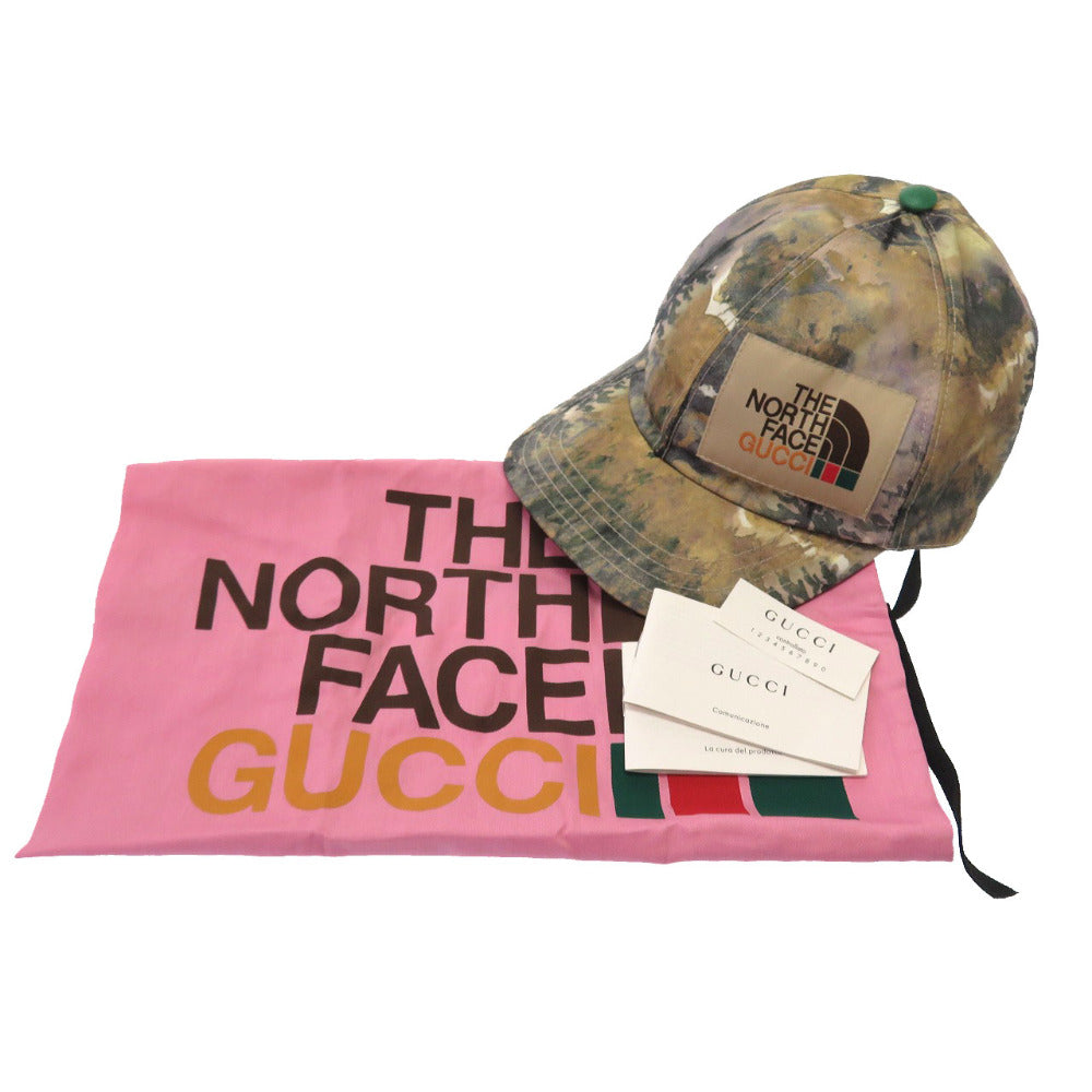 未使用 グッチ × ノースフェイス コットン グリーン キャップ 帽子 0013 【中古】 GUCCI × North Face