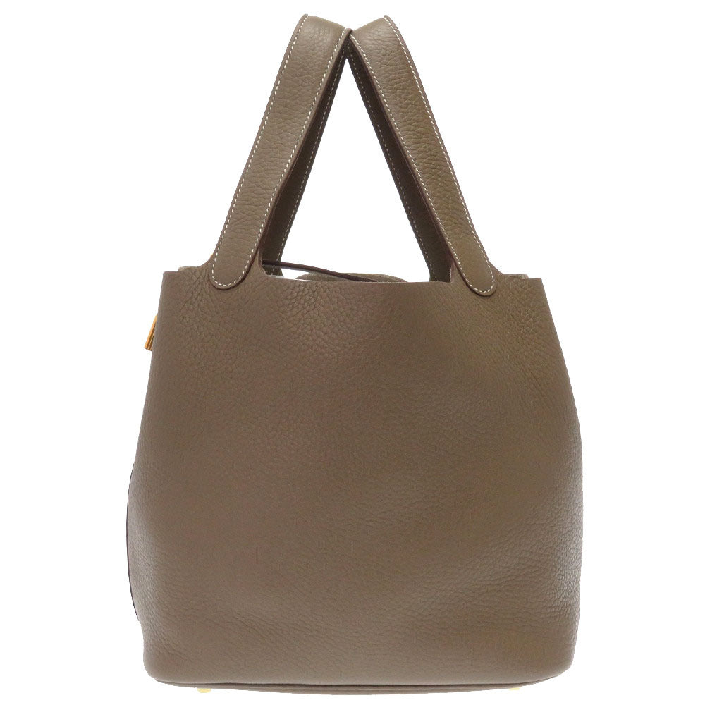 新品同様 エルメス ピコタンロックMM トリヨンクレマンス エトープ ゴールド金具 Z刻印(2021年製) ハンドバッグ バッグ 0014 【中古】 HERMES エトゥープ