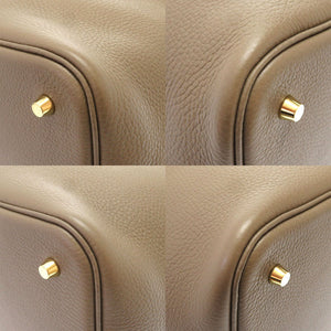 新品同様 エルメス ピコタンロックMM トリヨンクレマンス エトープ ゴールド金具 Z刻印(2021年製) ハンドバッグ バッグ 0014 【中古】 HERMES エトゥープ