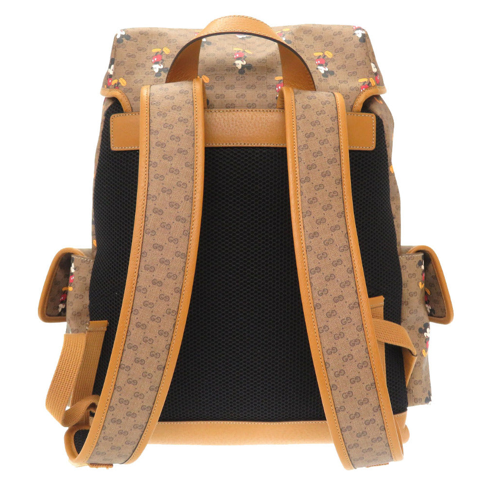 未使用 グッチ ミッキープリント ディズニーコラボ ミニGGスプリーム ベージュ 603898 リュックサック バッグ 茶 0017 【中古】 GUCCI × Disney