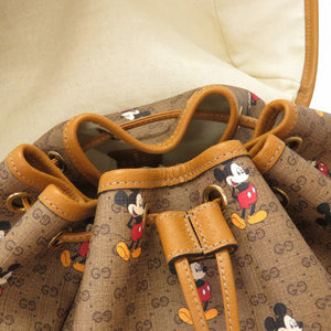 未使用 グッチ ミッキープリント ディズニーコラボ ミニGGスプリーム ベージュ 603898 リュックサック バッグ 茶 0017 【中古】 GUCCI × Disney