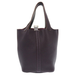 美品 エルメス ピコタンロックPM トリヨンクレマンス レザン シルバー金具 □P刻印 ハンドバッグ バッグ 紫 0019 【中古】 HERMES