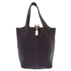 美品 エルメス ピコタンロックPM トリヨンクレマンス レザン シルバー金具 □P刻印 ハンドバッグ バッグ 紫 0019 【中古】 HERMES