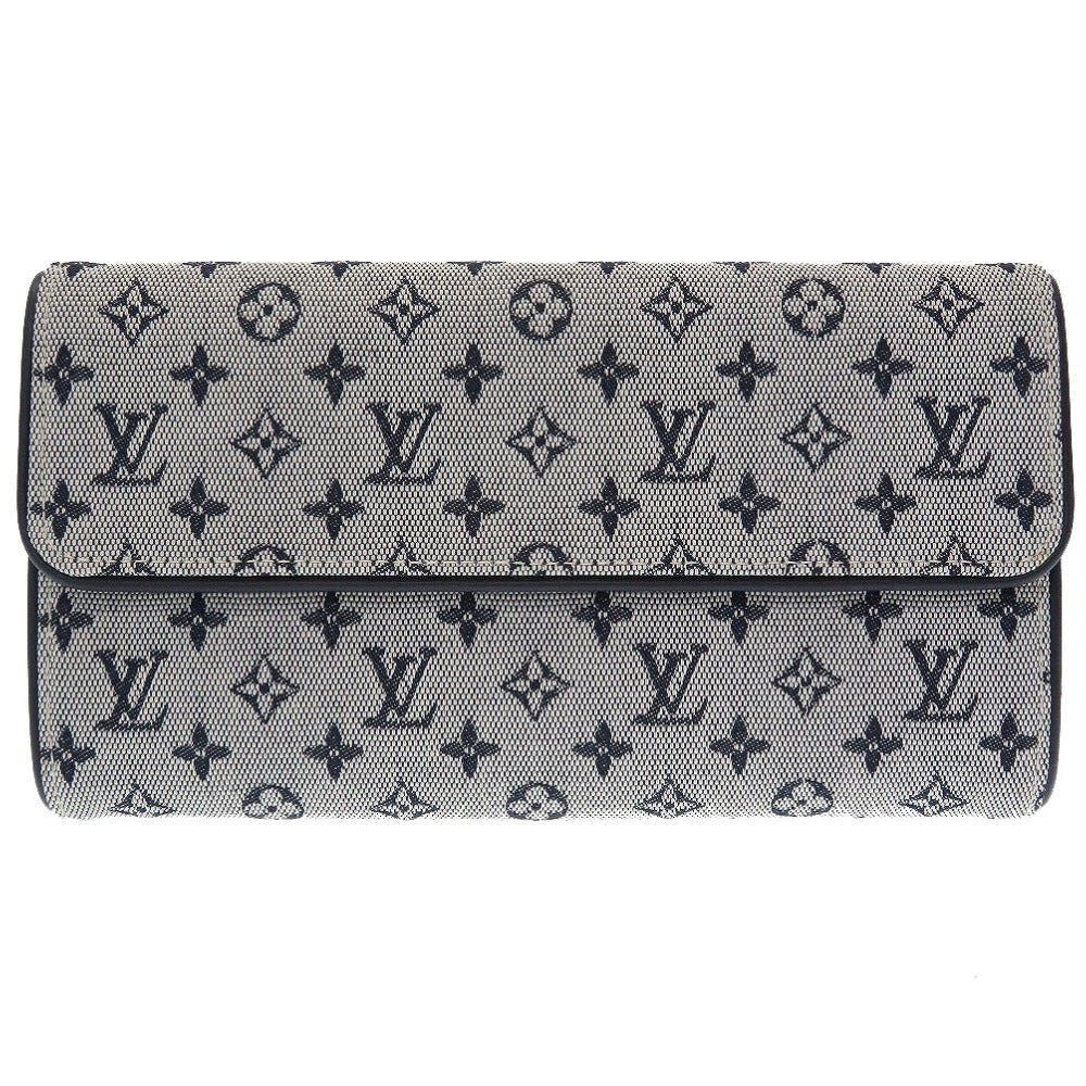 新品同様 ルイヴィトン モノグラムミニ ポルトトレゾール M92242 ブルー 3つ折り長財布 財布 0025【中古】LOUIS VUITTON