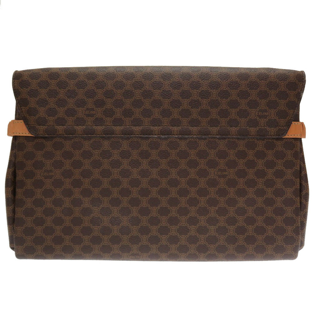 美品 セリーヌ マカダム ヴィンテージ 2way PVC レザー ブラウン 茶 ショルダーバッグ クラッチ 0058【中古】CELINE