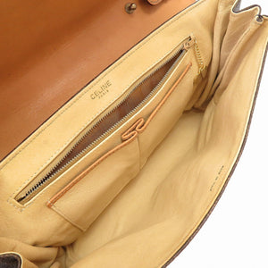 美品 セリーヌ マカダム ヴィンテージ 2way PVC レザー ブラウン 茶 ショルダーバッグ クラッチ 0058【中古】CELINE