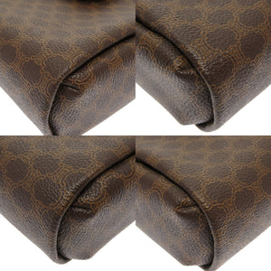 美品 セリーヌ マカダム ヴィンテージ 2way PVC レザー ブラウン 茶 ショルダーバッグ クラッチ 0058【中古】CELINE