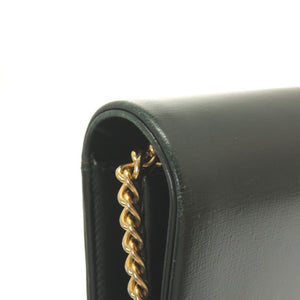 美品 クリスチャンディオール ヴィンテージ 2way チェーン CDロゴ金具 レザー グリーン 緑 ショルダーバッグ クラッチ 0059【中古】Christian Dior