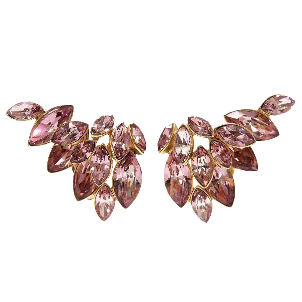 美品 クリスチャンディオール ヴィンテージ メタル ゴールド パープルストーン 紫 イヤリング 0069【中古】Christian Dior