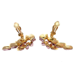 美品 クリスチャンディオール ヴィンテージ メタル ゴールド パープルストーン 紫 イヤリング 0069【中古】Christian Dior